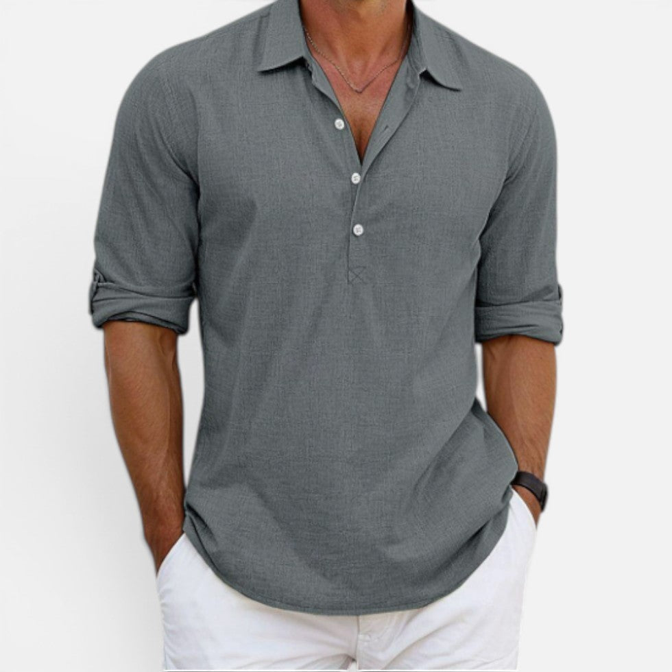 Men's Linen Polo Shirt For Summer – ModClo, view 5