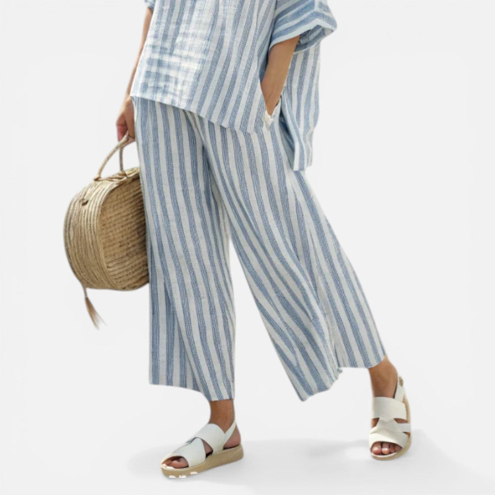 Striped Relaxed Two Piece Set