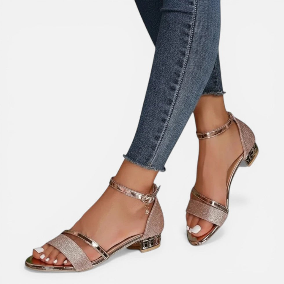 Orthopedic Strap Detail Block Heel Sandals