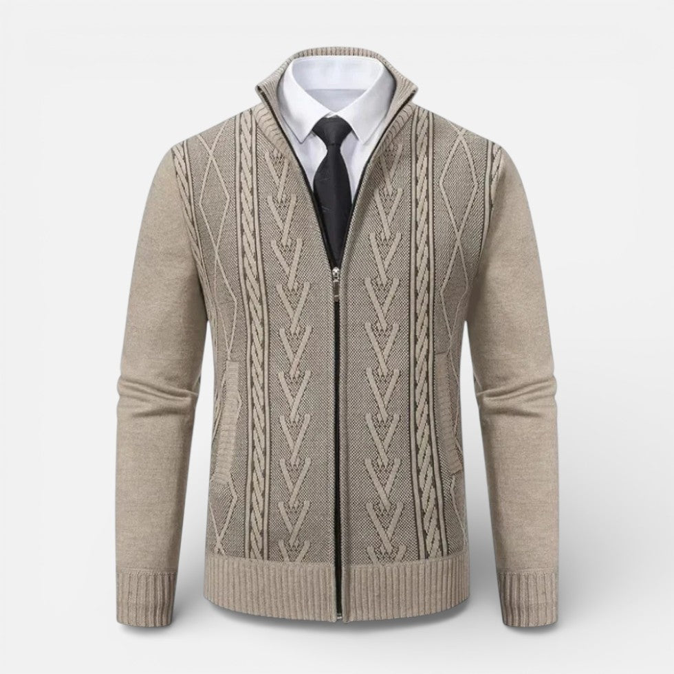 Zip Up Knit Cardigan