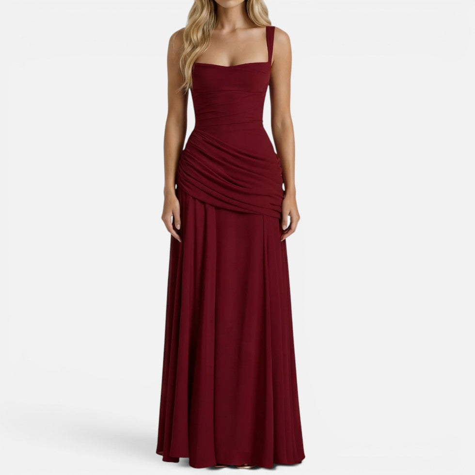 Maxi Dress Ruched Sleeveless Square Neck – ModClo, view 8