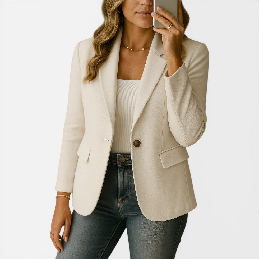 Single Button Tailored Blazer Jacket – ModClo, view 3