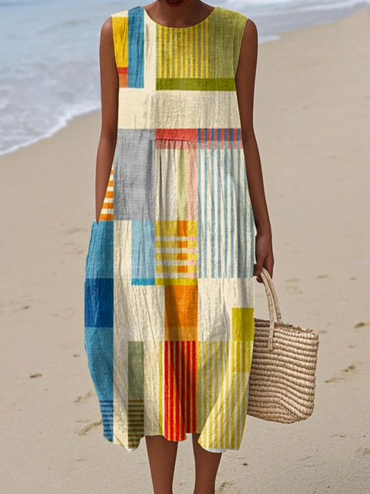 Women's geometric-print midi dress — ModClo size and fit guide