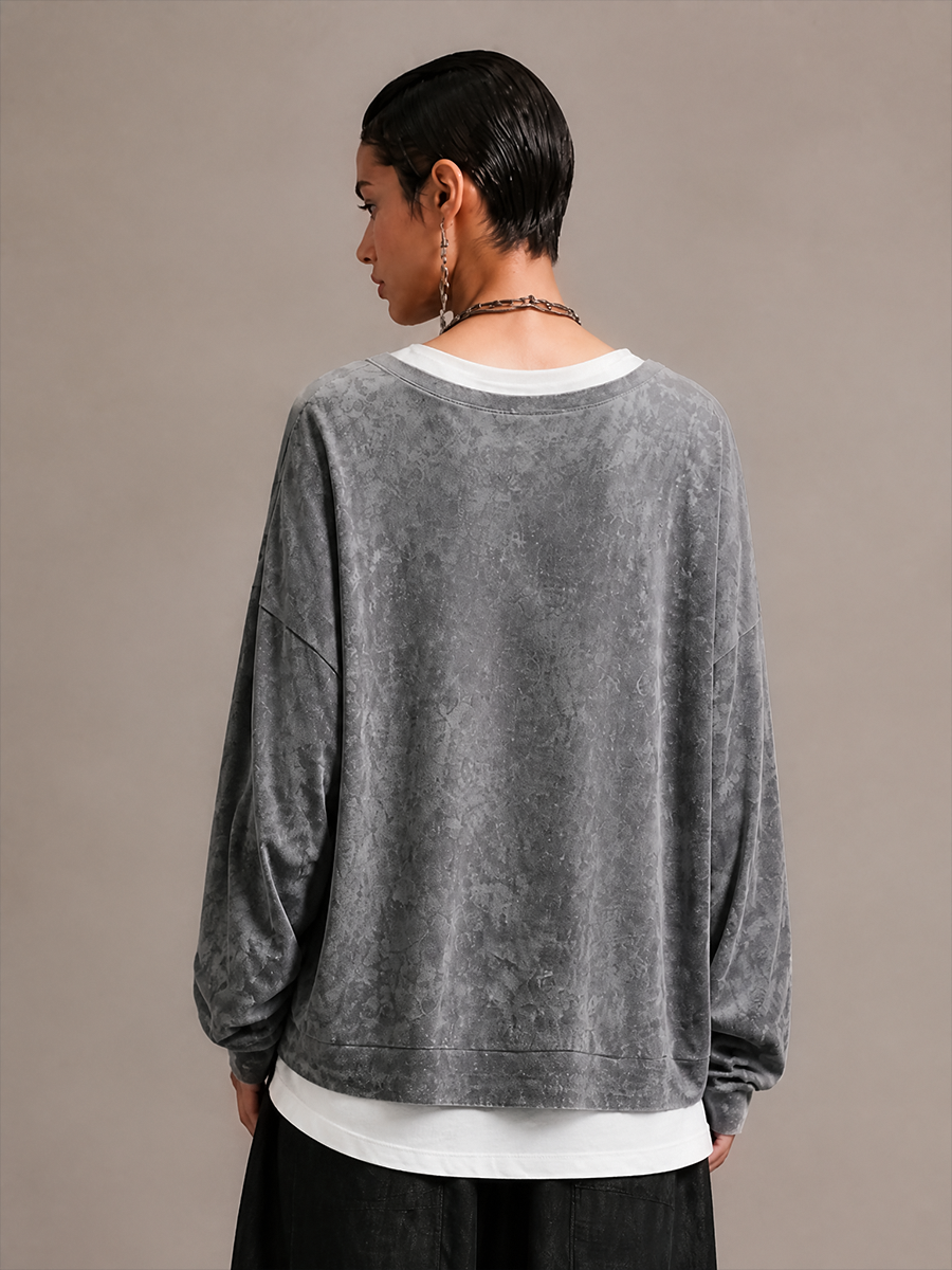 Women's Long Sleeve Washed Faux Top – ModClo