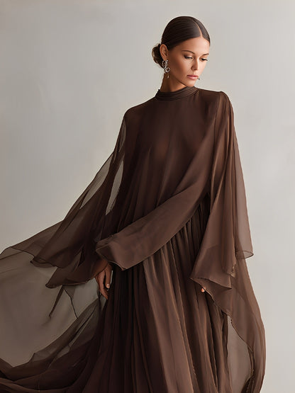 Women's Brown Chiffon Dress – ModClo