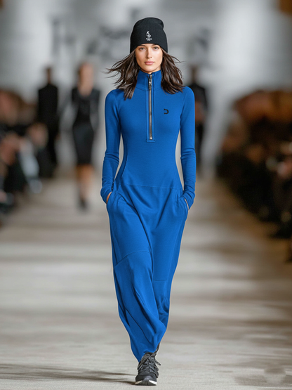 Women's Cotton Zipper Maxi Dress – ModClo