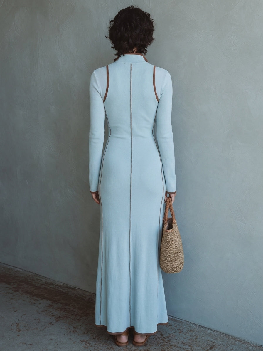Women's Knit Long Sleeve Maxi Dress – ModClo
