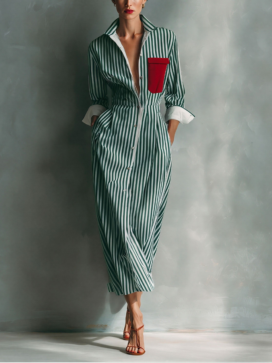 Women's White Cotton Striped Shirt Dress – ModClo