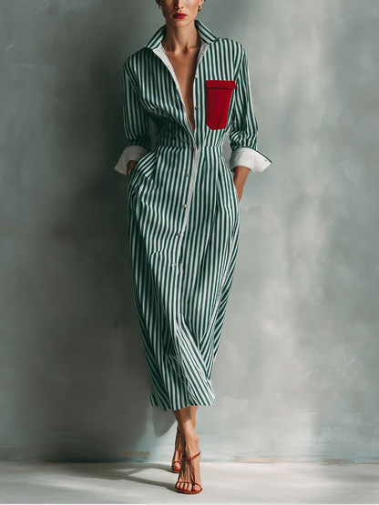 Women's White Cotton Striped Shirt Dress – ModClo