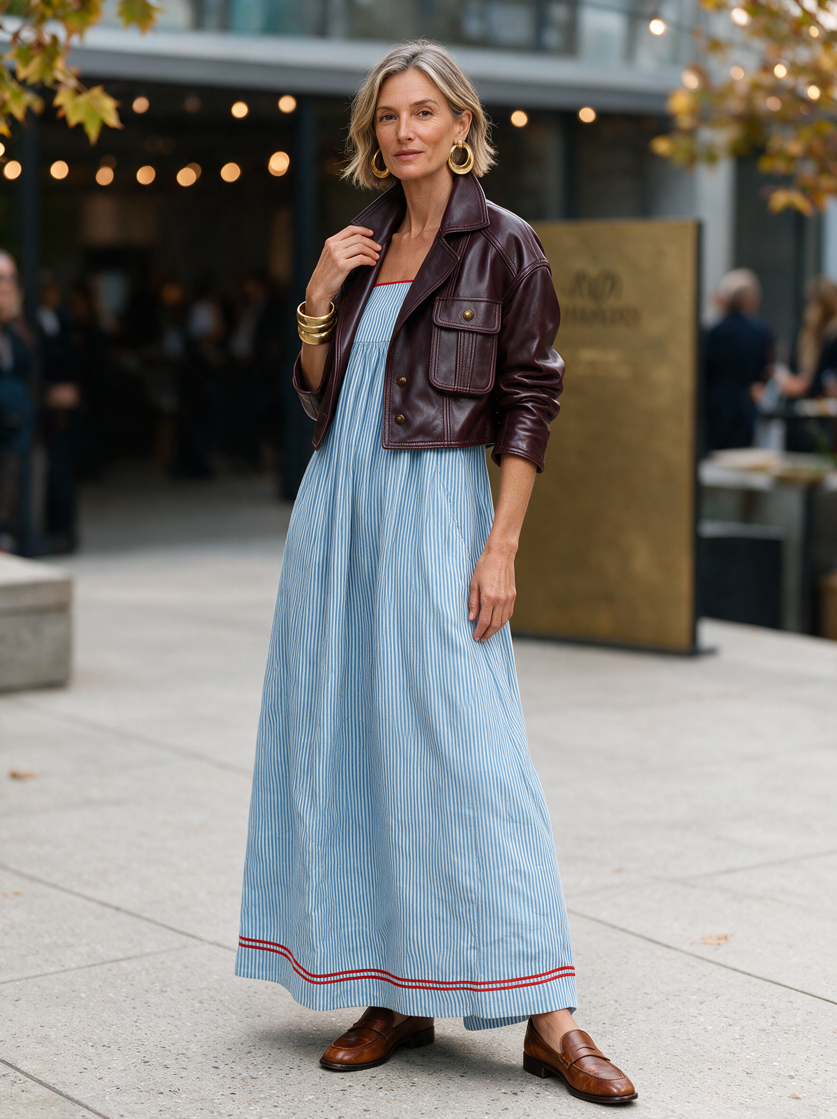 Women's Red Striped Maxi Dress – ModClo