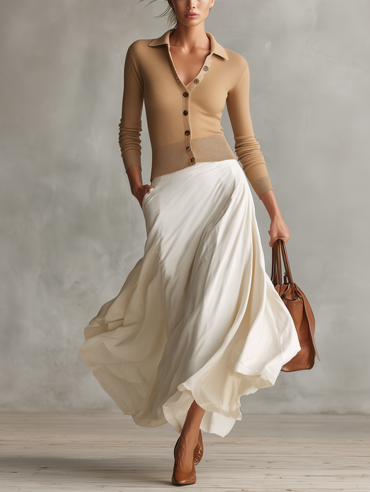 Women's White Knit Two-Piece Set – ModClo