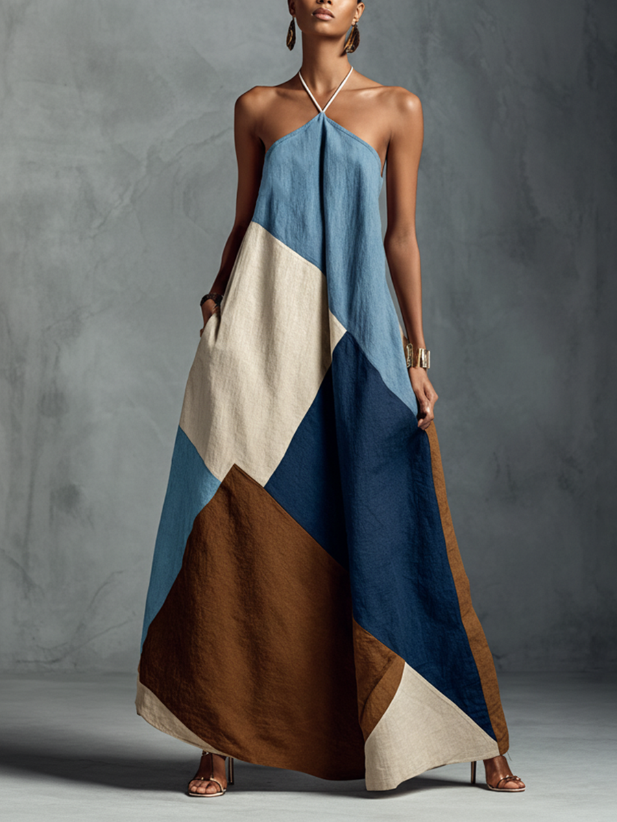 Women's Linen Halter Maxi Dress – ModClo