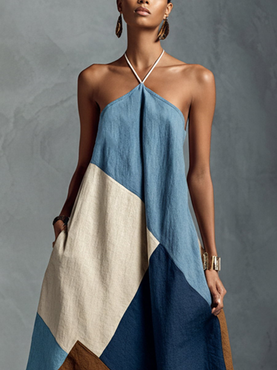 Women's Linen Halter Maxi Dress – ModClo