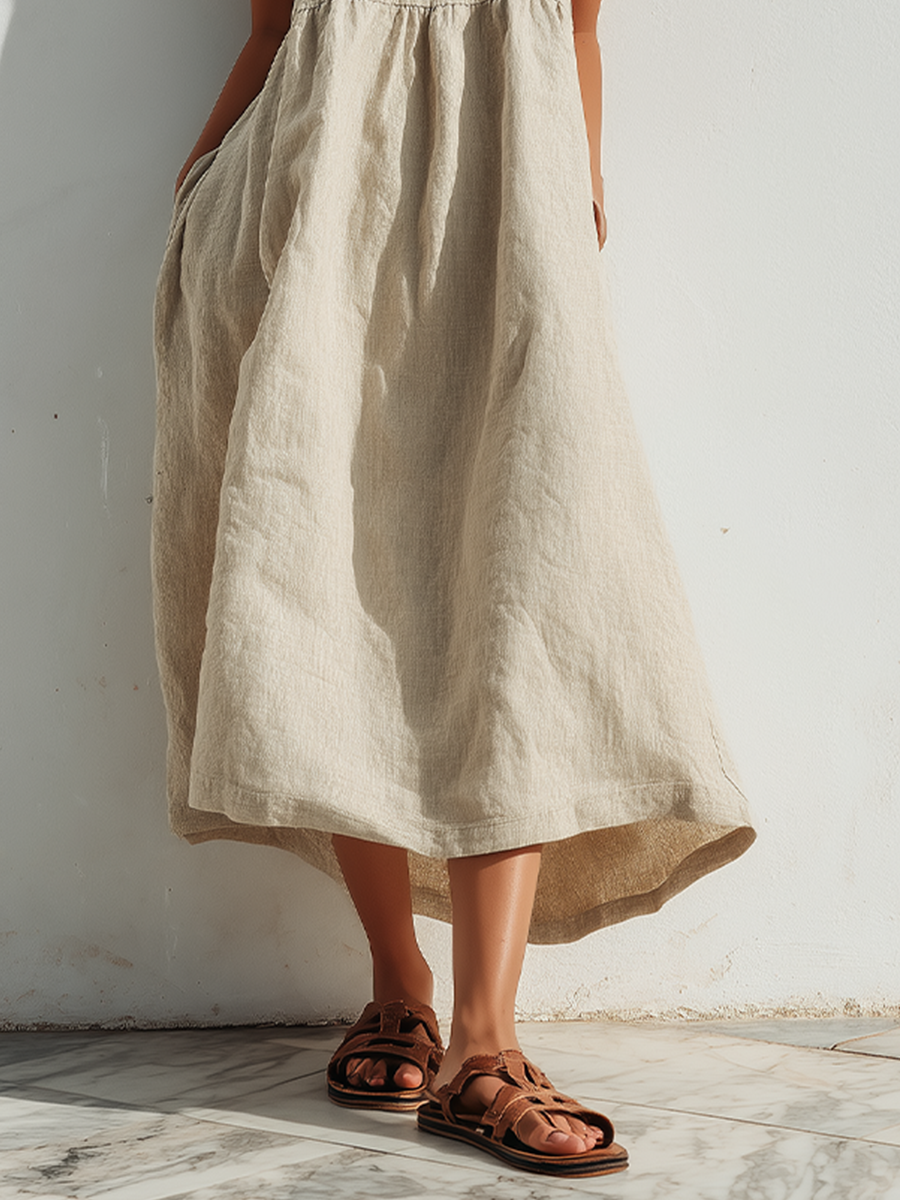 Women's Linen Asymmetric Dress – ModClo