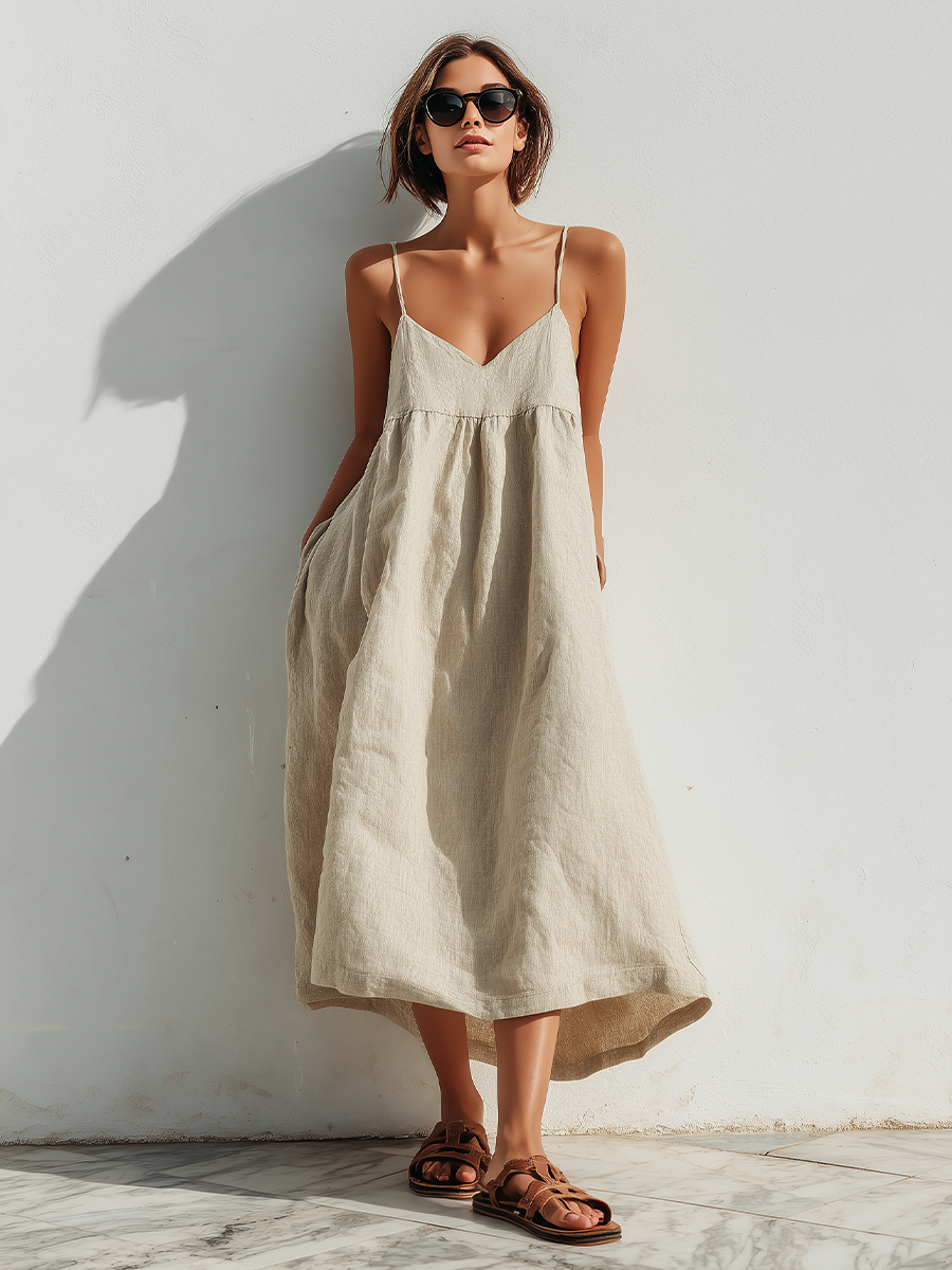 Women's Linen Asymmetric Dress – ModClo