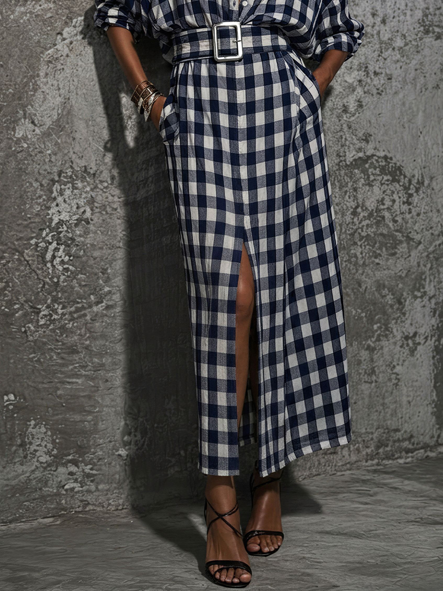 Women's White Cotton Belted Slit Shirt Dress – ModClo