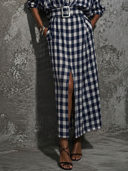Women's White Cotton Belted Slit Shirt Dress – ModClo