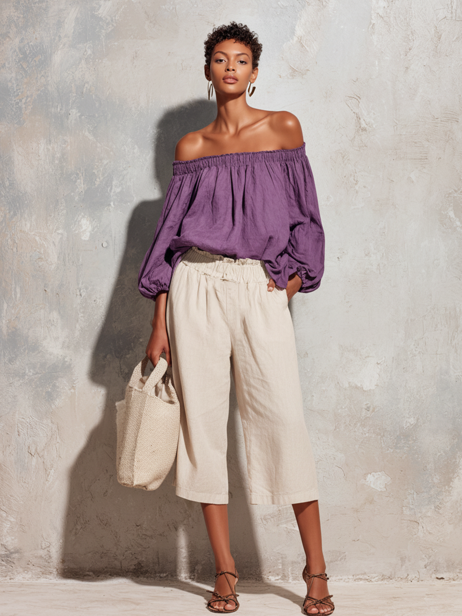Women's Purple Linen Top – ModClo