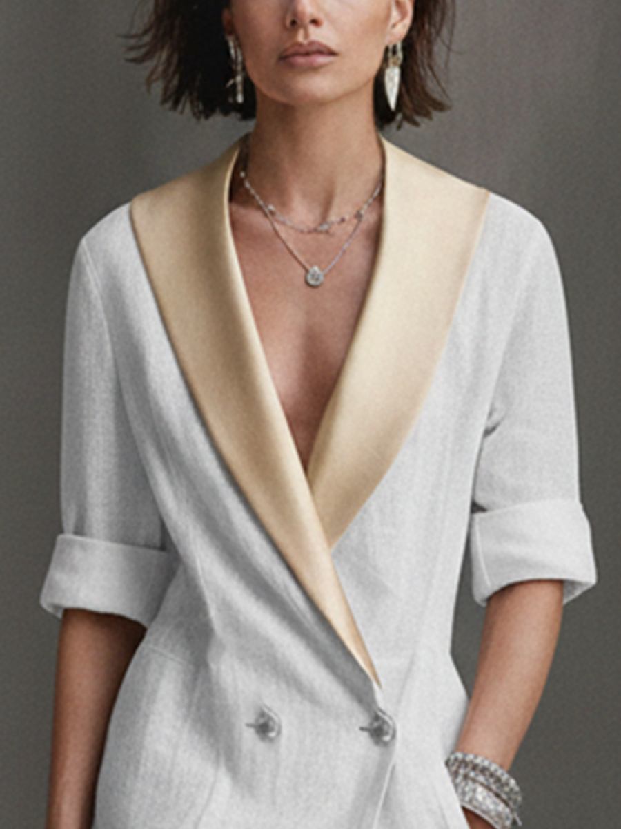 Women's Linen Colorblock Blend Maxi Dress – ModClo