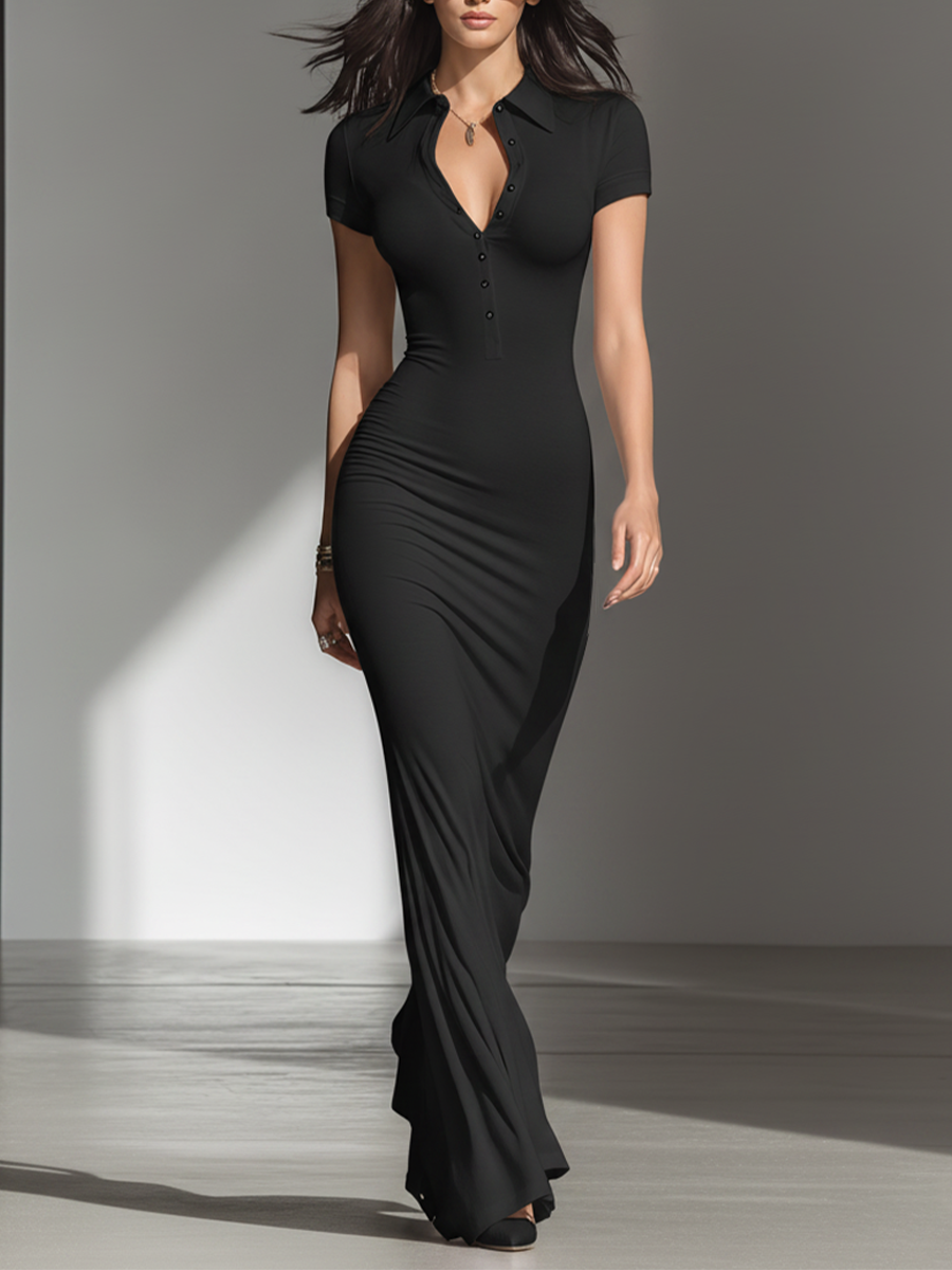 Women's Black Jersey Maxi Dress – ModClo