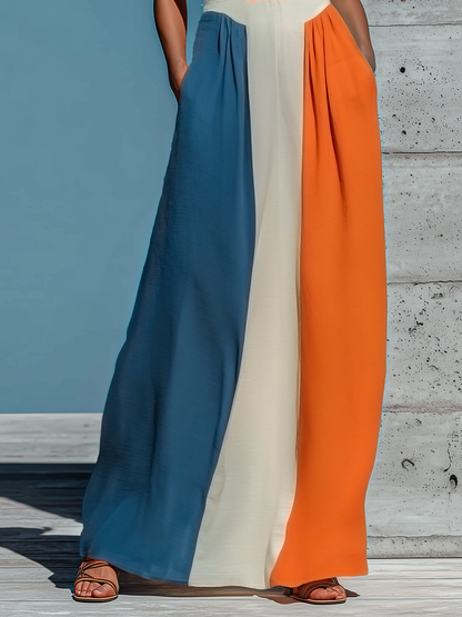 Women's White Halter Strapless Pleated Maxi Dress – ModClo