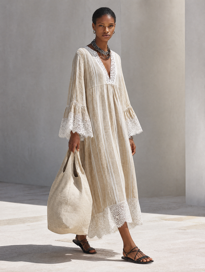 Women's White Lace Maxi Dress – ModClo