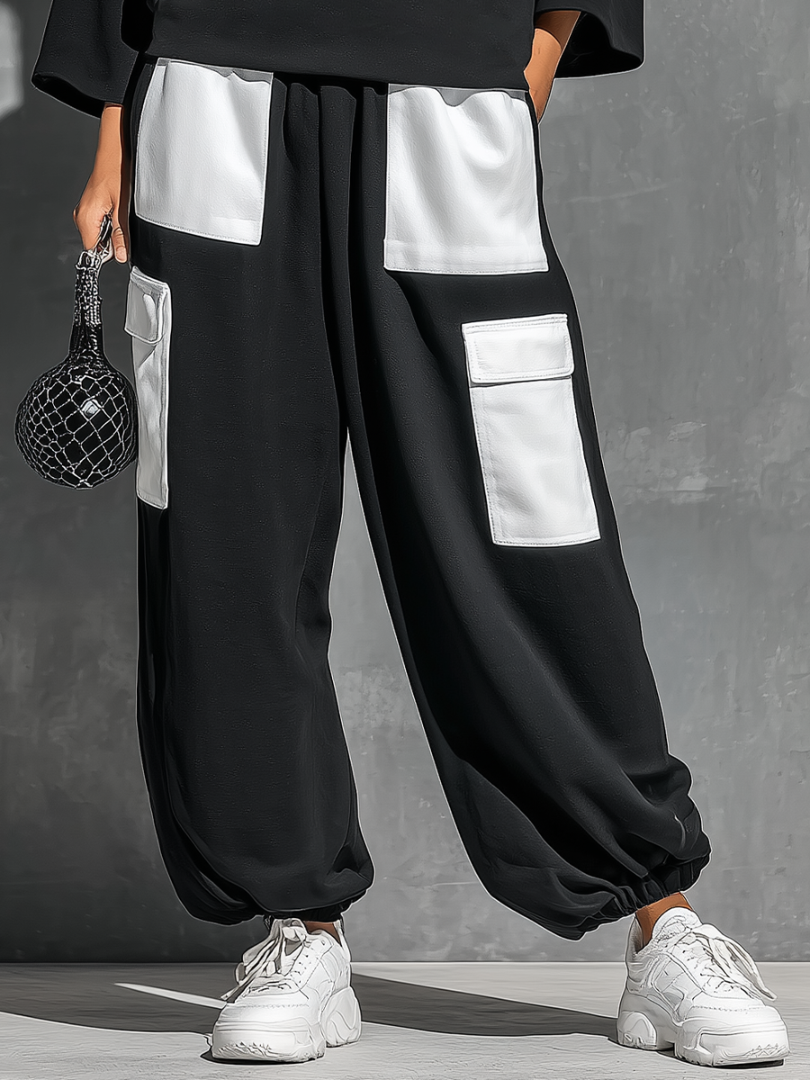 Women's Black Cotton High Neck Oversized Set – ModClo