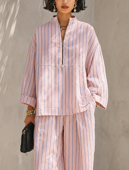 Women's Long Sleeve Half Zip Trouser Set – ModClo