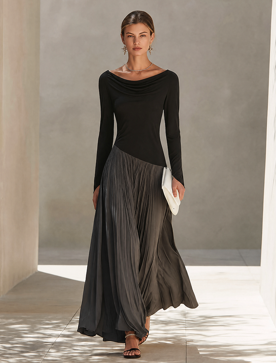 Women's Two Tone Color Maxi Dress – ModClo
