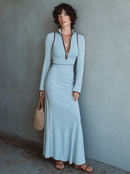 Women's Knit Long Sleeve Maxi Dress – ModClo