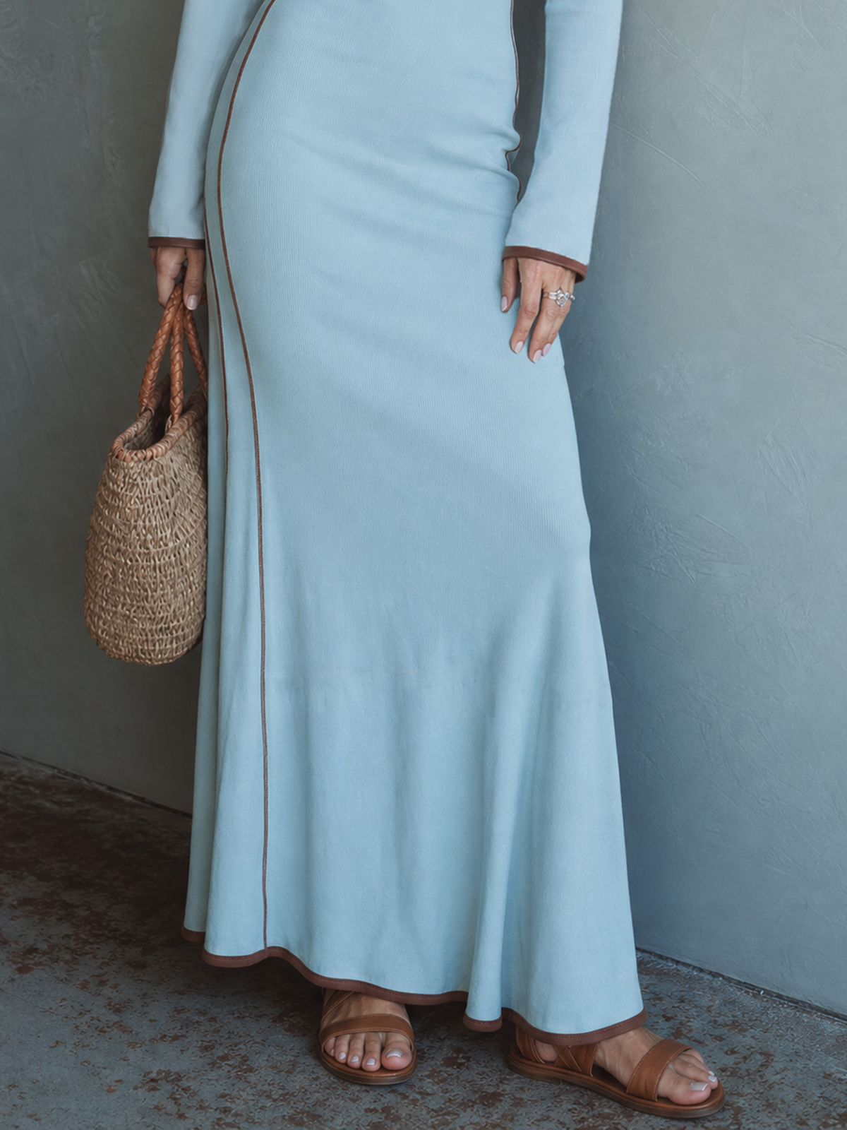 Women's Knit Long Sleeve Maxi Dress – ModClo