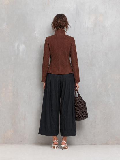 Women's Black Suede Long Sleeve Set – ModClo