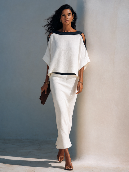 Women's Linen Batwing Two-Piece Set – ModClo