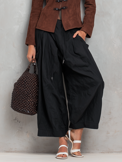 Women's Black Woven Trousers – ModClo