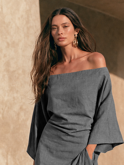 Women's Off Shoulder Ruffled Maxi Dress – ModClo
