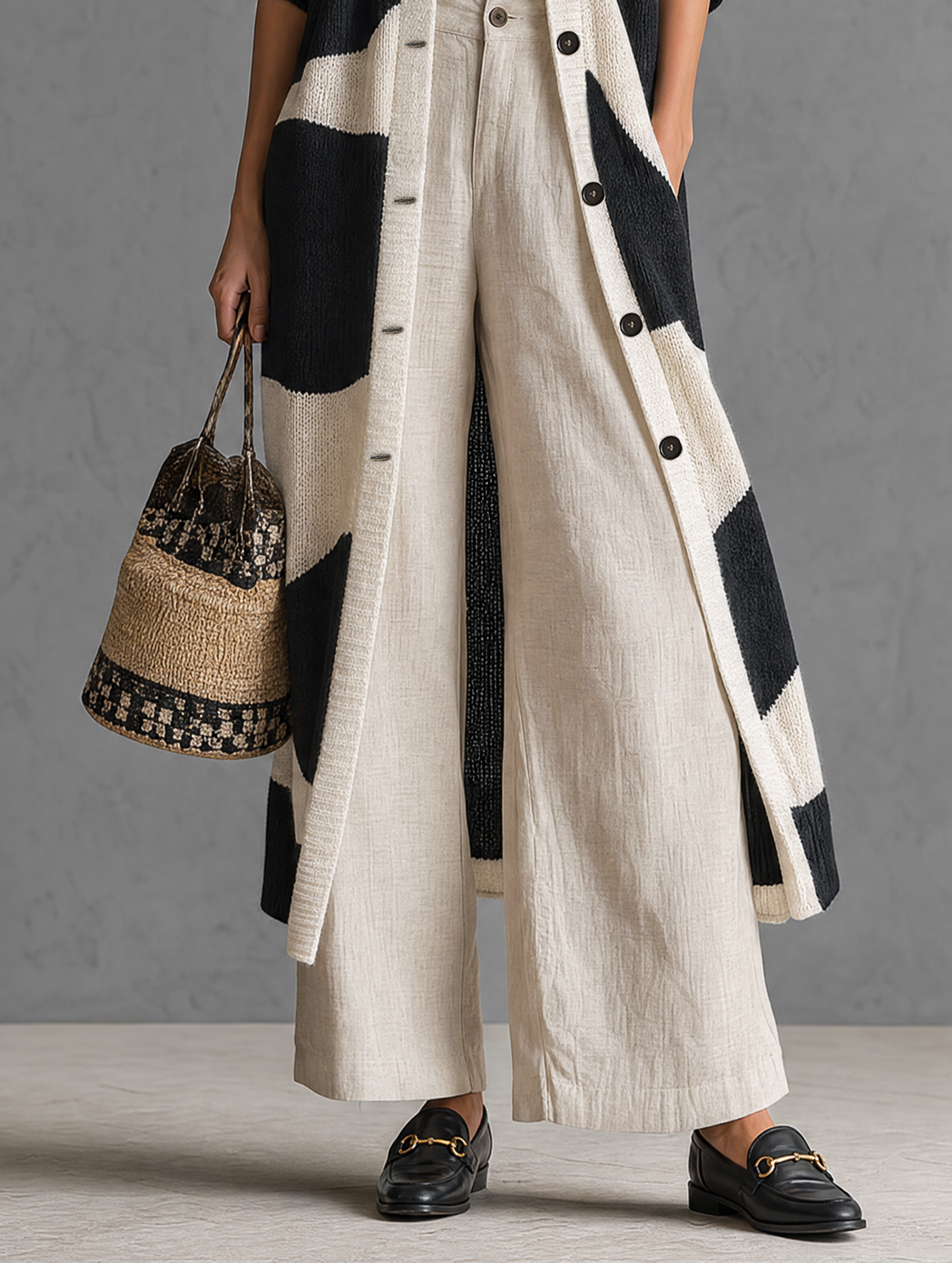Women's Jacquard Color Block Cardigan – ModClo