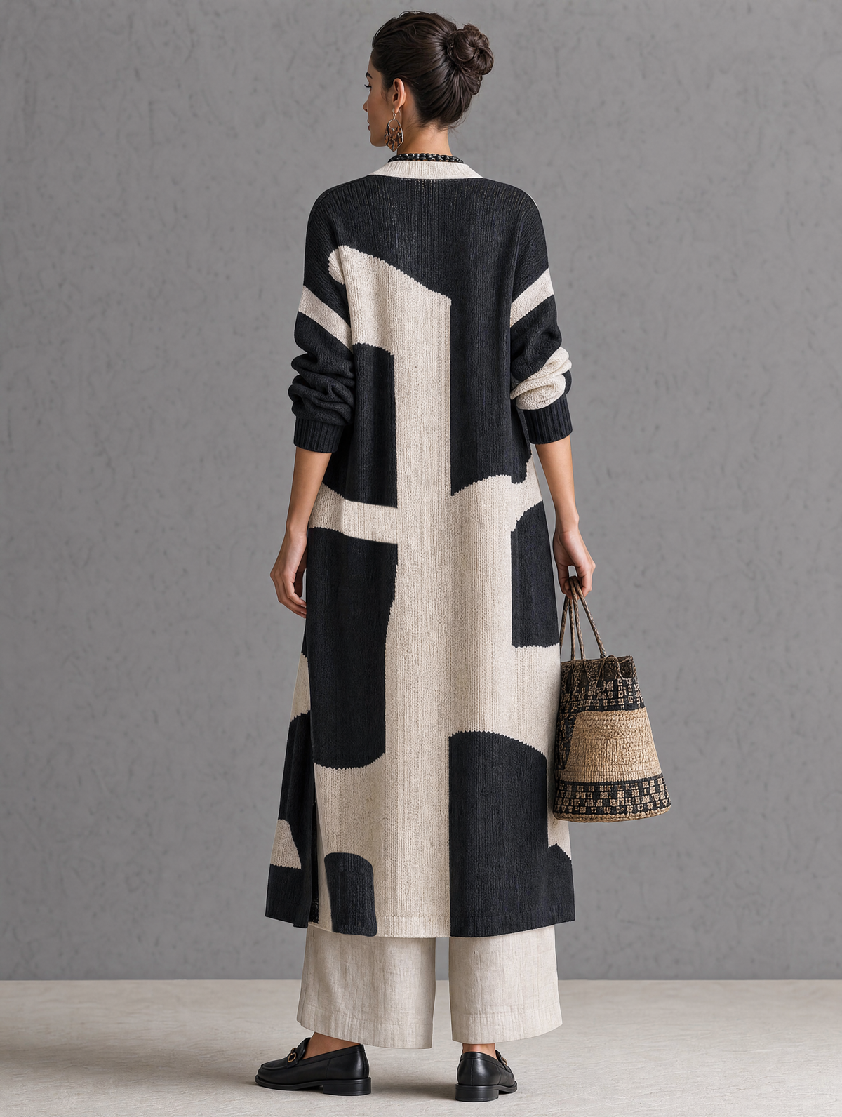 Women's Jacquard Color Block Cardigan – ModClo