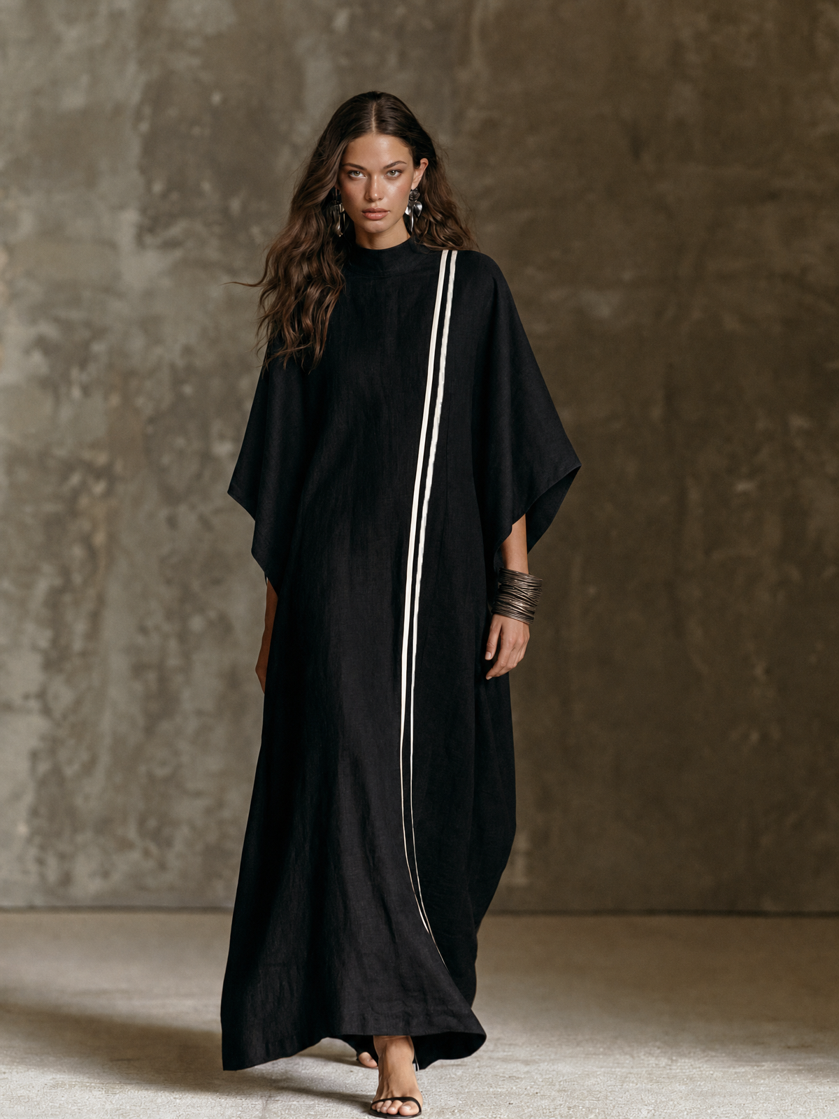 Women's Batwing Mock Neck Maxi Dress – ModClo
