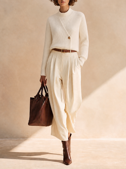 Women's Knit Long Sleeve Pleated Set – ModClo