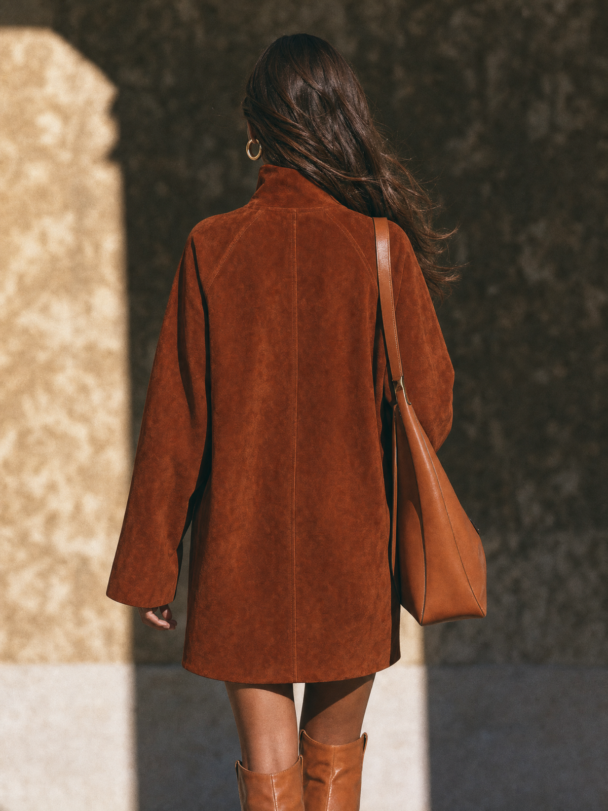 Women's Suede Faux Mock Mini Dress – ModClo