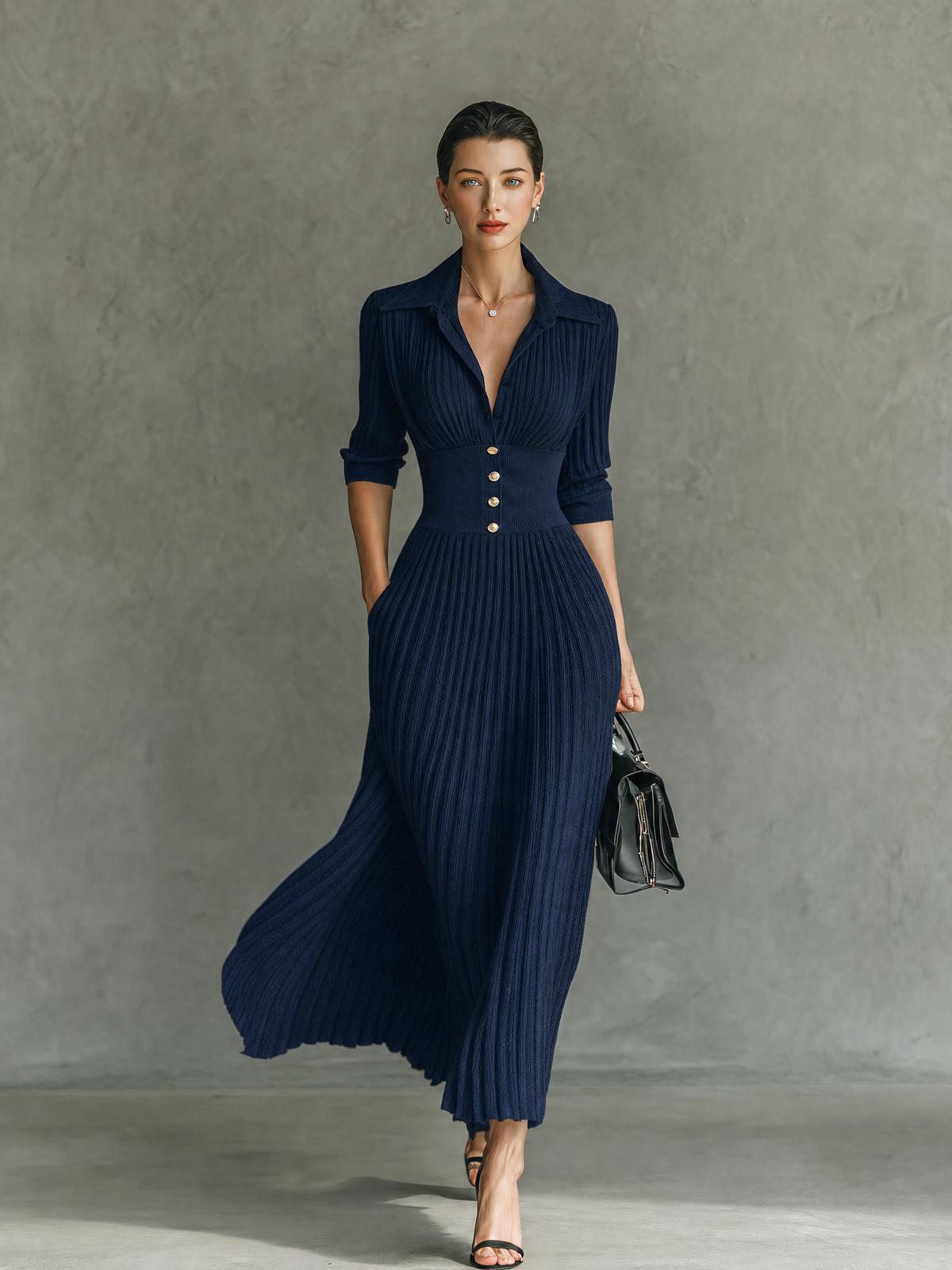 Women's Knit Pleated Dress – ModClo