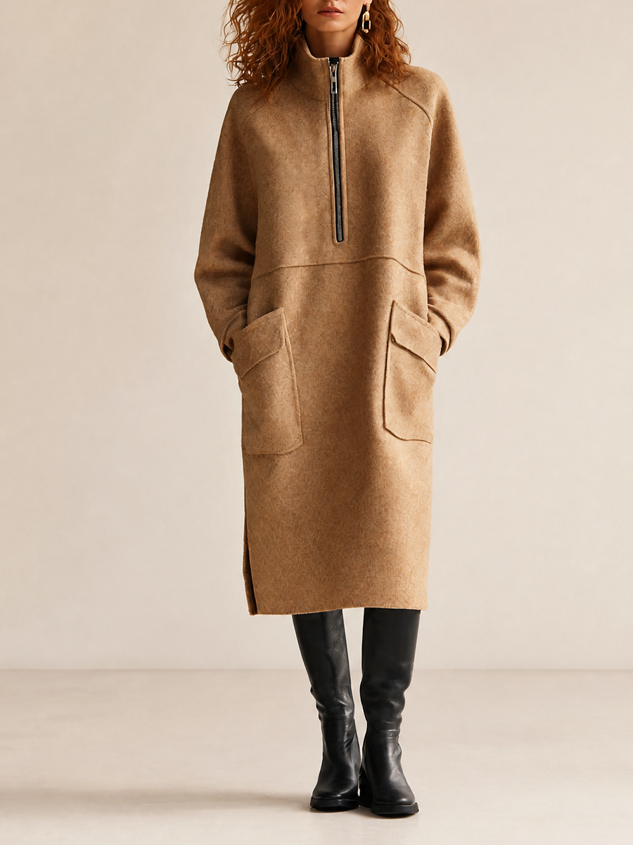 Women's High Neck Long Sleeve Midi Dress – ModClo