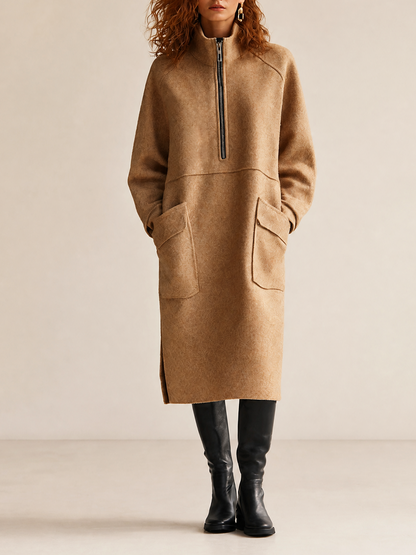 Women's High Neck Long Sleeve Midi Dress – ModClo