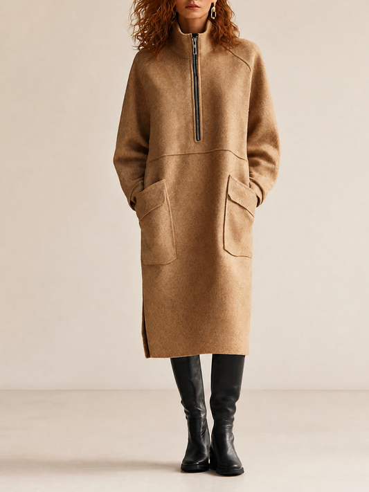 Women's High Neck Long Sleeve Midi Dress – ModClo