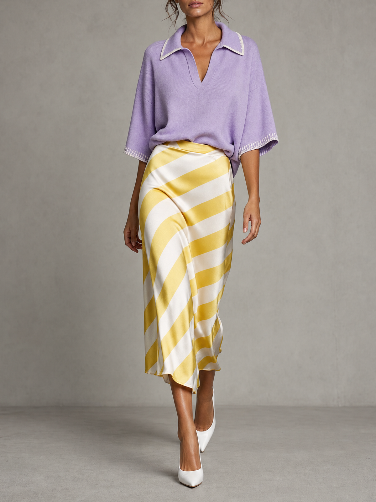 Women's Satin Print Skirt Set – ModClo