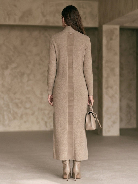 Women's Khaki Knit Long Sleeve Maxi Dress – ModClo