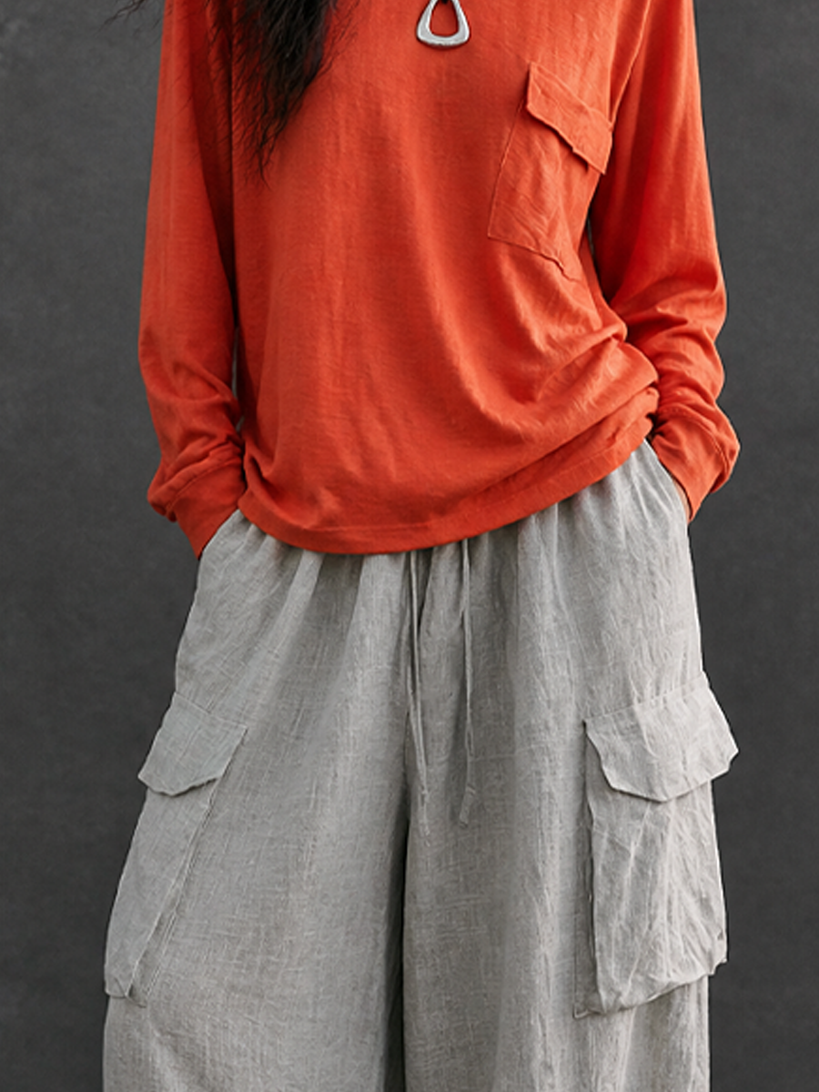 Women's Linen Cargo Trouser Set – ModClo