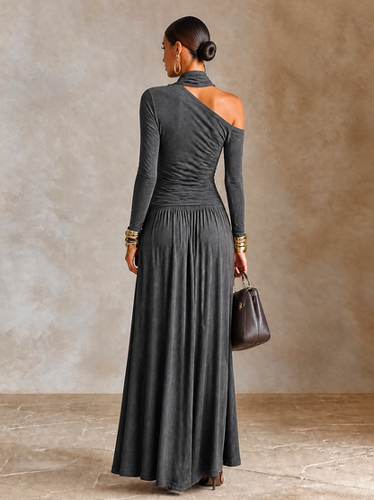 Women's Long Sleeve Asymmetric Maxi Dress – ModClo