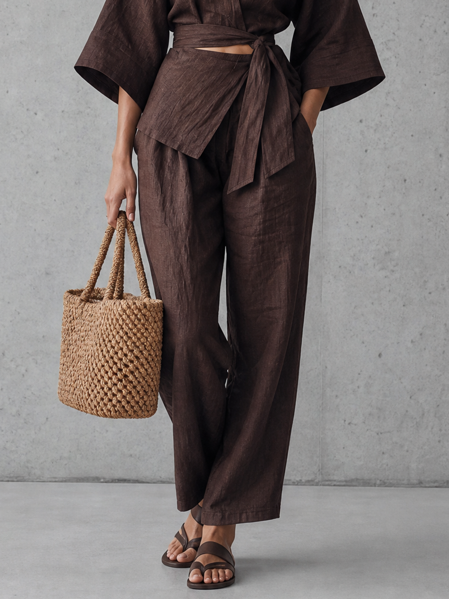 Women's Brown Wrap Set – ModClo