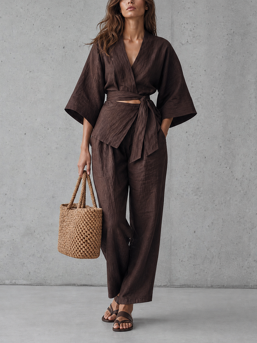 Women's Brown Wrap Set – ModClo
